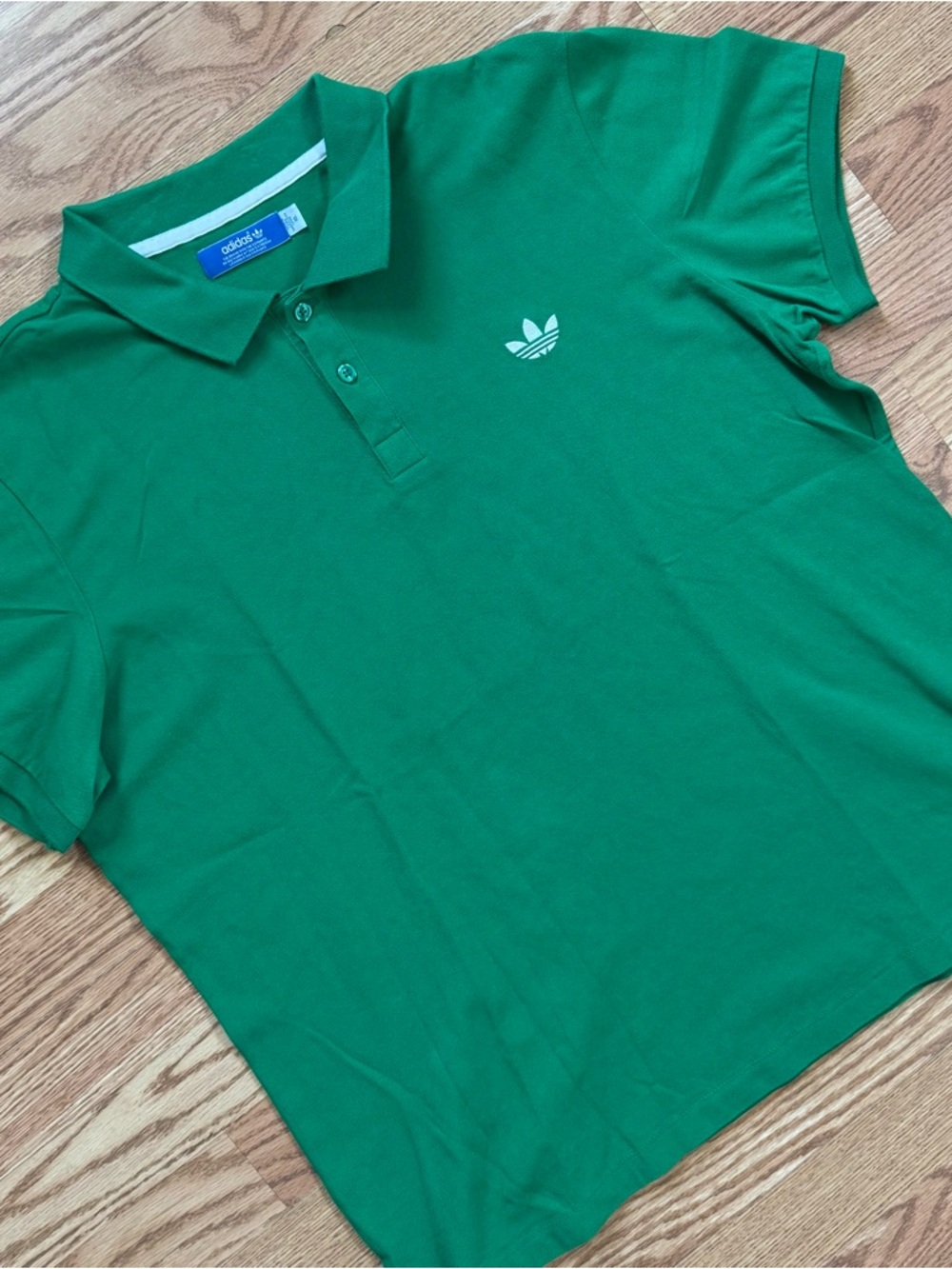 adidas originals green Polo Shirt with Trefoil Tag